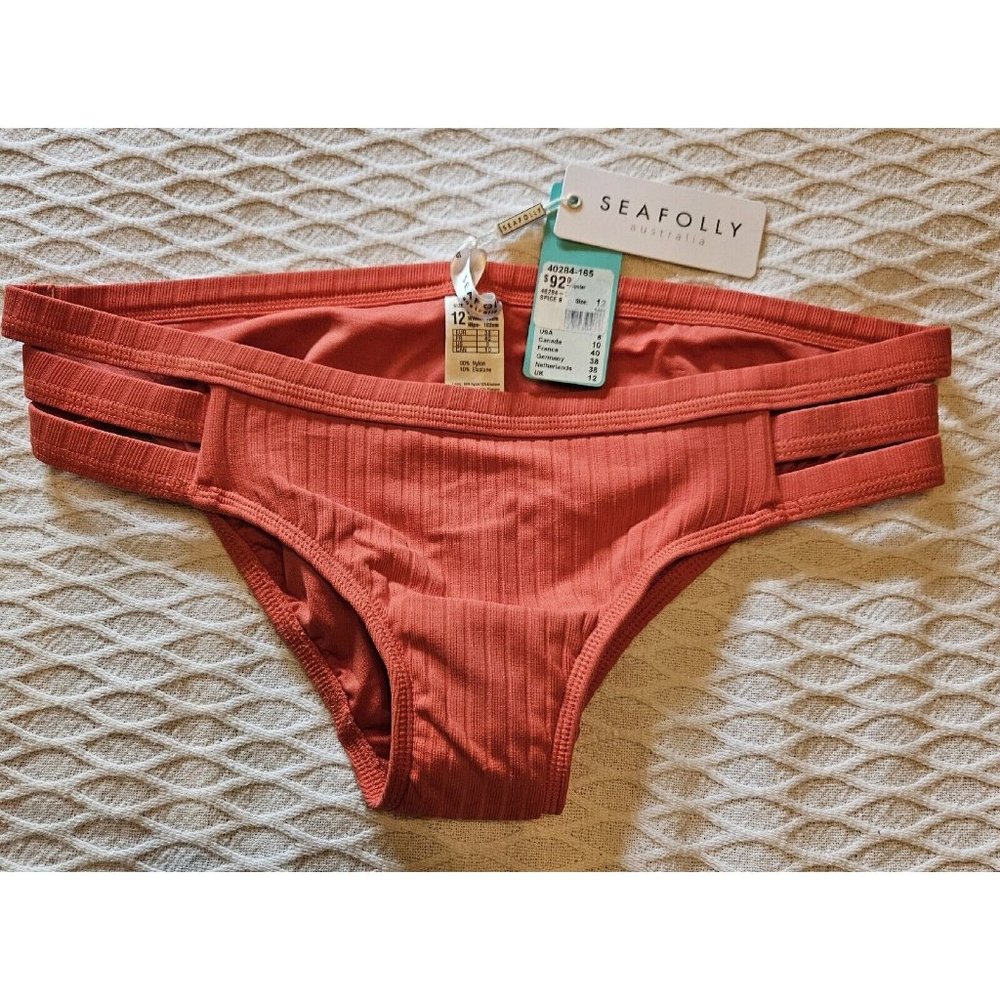 Seafolly Australia Size 12 Bikini Bottoms Spice Orange